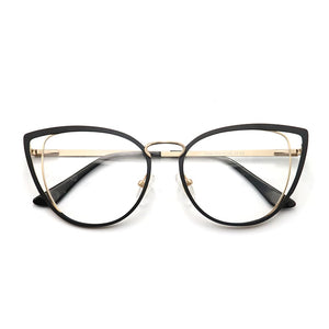 square oval cat eye metal optical prescription eyeglasses frames customizable fashion clear  fake glasses women without diopters