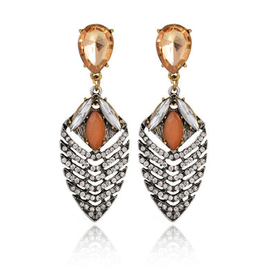 street fashion Hyperbole Crystal water drop Crystal elegant temperament Stud Earring Women