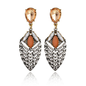 street fashion Hyperbole Crystal water drop Crystal elegant temperament Stud Earring Women