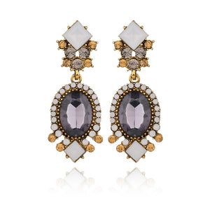 street fashion style water drop big luxurious Crystal temperament Stud Earring Women