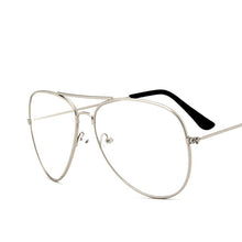 Carica l&#39;immagine nel visualizzatore di Gallery, occhiali da sole classici maschili femminili occhiali UV400 metallo argento design del marchio occhiali trasparenti ad alta definizione