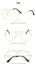 Carica l&#39;immagine nel visualizzatore di Gallery, occhiali da sole classici maschili femminili occhiali UV400 metallo argento design del marchio occhiali trasparenti ad alta definizione