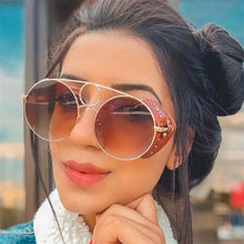 Load image into Gallery viewer, sunglasses women  Round Steampunk men's glasses vintage Gradient Black women's sunglasses 2023 shades for women