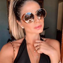 Load image into Gallery viewer, sunglasses women  Round Steampunk men's glasses vintage Gradient Black women's sunglasses 2023 shades for women