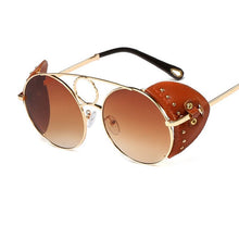 Load image into Gallery viewer, sunglasses women  Round Steampunk men's glasses vintage Gradient Black women's sunglasses 2023 shades for women
