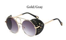 Load image into Gallery viewer, sunglasses women  Round Steampunk men's glasses vintage Gradient Black women's sunglasses 2023 shades for women