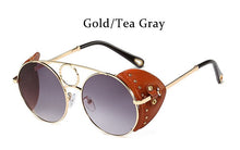 Load image into Gallery viewer, sunglasses women  Round Steampunk men's glasses vintage Gradient Black women's sunglasses 2023 shades for women
