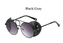 Load image into Gallery viewer, sunglasses women  Round Steampunk men's glasses vintage Gradient Black women's sunglasses 2023 shades for women
