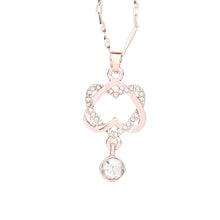 Carica l&#39;immagine nel visualizzatore di Gallery, Collane con ciondolo a forma di cuore doppio da donna Collane con gioielli a catena 2018 Collane con ciondolo a catena femminile Regalo per ragazze Dropship