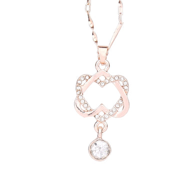 Collane con ciondolo a forma di cuore doppio da donna Collane con gioielli a catena 2018 Collane con ciondolo a catena femminile Regalo per ragazze Dropship