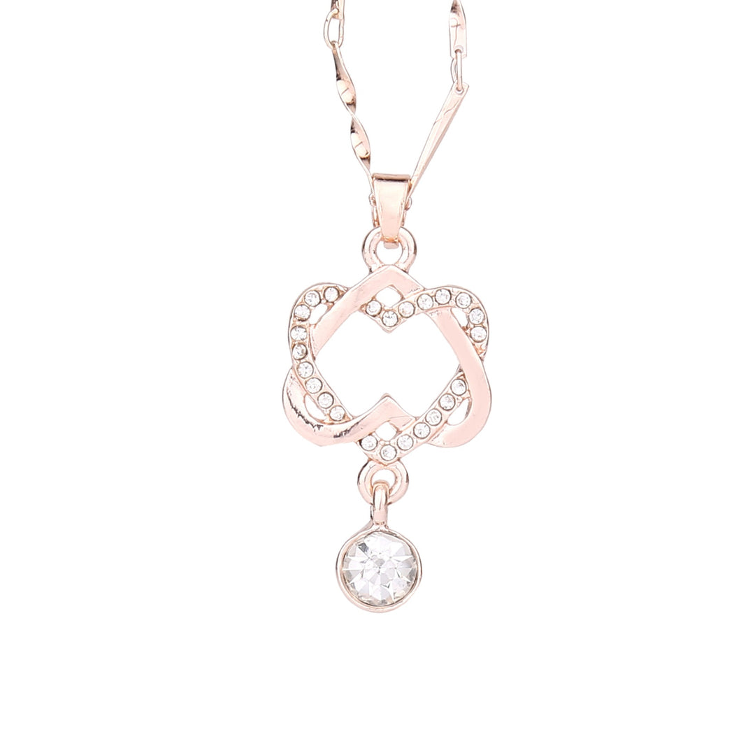 Collane con ciondolo a forma di cuore doppio da donna Collane con gioielli a catena 2018 Collane con ciondolo a catena femminile Regalo per ragazze Dropship