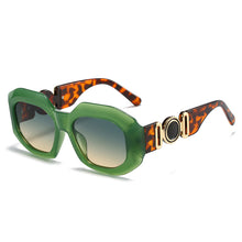 Load image into Gallery viewer, thick frame square retro classic sunglasses 2023  designer summer UV400 green glasses lunette luxe