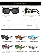 Load image into Gallery viewer, thick frame square retro classic sunglasses 2023  designer summer UV400 green glasses lunette luxe