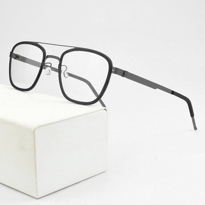 titanium optical glasses frame men 2023 computer myopia eyeglasses frames men Square brand eye glasses frames for women