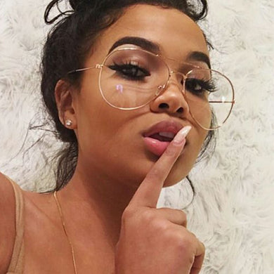 transparent women's glasses pilot glasses black frame  Spectacle Frame Clear Lens Fake Glasses feminino oculos eyeglasses