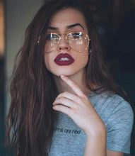Load image into Gallery viewer, transparent women&#39;s glasses pilot glasses black frame  Spectacle Frame Clear Lens Fake Glasses feminino oculos eyeglasses