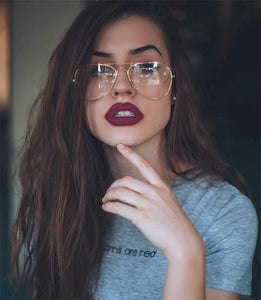 transparent women's glasses pilot glasses black frame  Spectacle Frame Clear Lens Fake Glasses feminino oculos eyeglasses