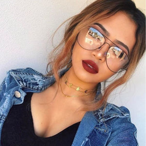 transparent women's glasses pilot glasses black frame  Spectacle Frame Clear Lens Fake Glasses feminino oculos eyeglasses