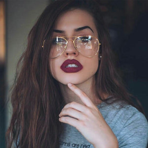 transparent women's glasses pilot glasses black frame  Spectacle Frame Clear Lens Fake Glasses feminino oculos eyeglasses