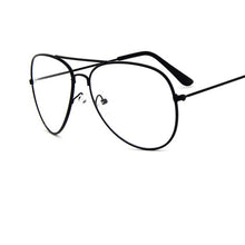 Load image into Gallery viewer, transparent women&#39;s glasses pilot glasses black frame  Spectacle Frame Clear Lens Fake Glasses feminino oculos eyeglasses
