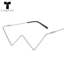 Carica l&#39;immagine nel visualizzatore di Gallery, tregnuo 2022 Triangle Glasses Women Cat Eye Glasses Frame Handmade Rhinestones Personalized Metal Glasses Frame