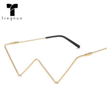Carica l&#39;immagine nel visualizzatore di Gallery, tregnuo 2022 Triangle Glasses Women Cat Eye Glasses Frame Handmade Rhinestones Personalized Metal Glasses Frame
