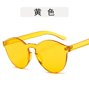 unique rimless sunglasses women 2023 trending products  red yellow violet purple orange frameless oculos feminino