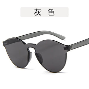 unique rimless sunglasses women 2023 trending products  red yellow violet purple orange frameless oculos feminino