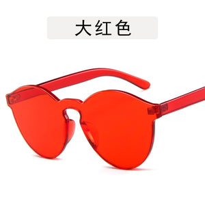 unique rimless sunglasses women 2023 trending products  red yellow violet purple orange frameless oculos feminino