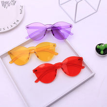 Carica l&#39;immagine nel visualizzatore di Gallery, unique rimless sunglasses women 2023 trending products  red yellow violet purple orange frameless oculos feminino