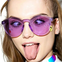 Carica l&#39;immagine nel visualizzatore di Gallery, unique rimless sunglasses women 2023 trending products  red yellow violet purple orange frameless oculos feminino