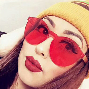 unique rimless sunglasses women 2023 trending products  red yellow violet purple orange frameless oculos feminino