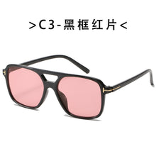 Load image into Gallery viewer, unisex big rectangle tom logo sunglasses women men 2023 trending products oversized shades for women oculos de sol masculino