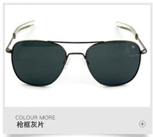 Load image into Gallery viewer, unisex sunglasses men 2022 rectangle American Army Military Optical AO 8054 sunglasses pilot driving glass moda oculos masculino