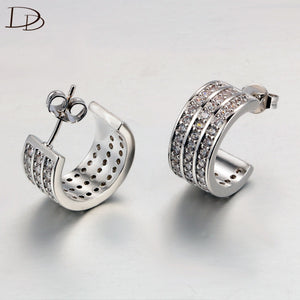 vintage 585 gold color semicircle stud earrings for women elegant shine crystal fashion jewelry brincos de festa gifts DDe036