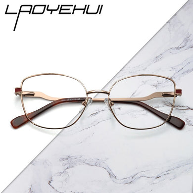vintage metal square cat eye prescription eyeglasses frames clear decorative fake glasses women customizable diopters