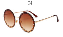 Load image into Gallery viewer, vintage round sunglasses women  Rhinestone Metal sun glasses ladies 2023 Pink Red Retro clear shades Eyewear Men UV400