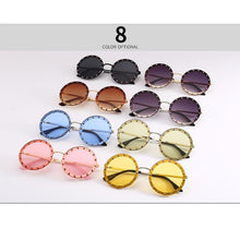 Load image into Gallery viewer, vintage round sunglasses women  Rhinestone Metal sun glasses ladies 2023 Pink Red Retro clear shades Eyewear Men UV400