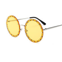 Load image into Gallery viewer, vintage round sunglasses women  Rhinestone Metal sun glasses ladies 2023 Pink Red Retro clear shades Eyewear Men UV400