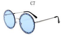 Load image into Gallery viewer, vintage round sunglasses women  Rhinestone Metal sun glasses ladies 2023 Pink Red Retro clear shades Eyewear Men UV400