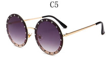 Load image into Gallery viewer, vintage round sunglasses women  Rhinestone Metal sun glasses ladies 2023 Pink Red Retro clear shades Eyewear Men UV400
