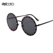 Load image into Gallery viewer, vintage round sunglasses women  Rhinestone Metal sun glasses ladies 2023 Pink Red Retro clear shades Eyewear Men UV400