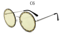 Load image into Gallery viewer, vintage round sunglasses women  Rhinestone Metal sun glasses ladies 2023 Pink Red Retro clear shades Eyewear Men UV400
