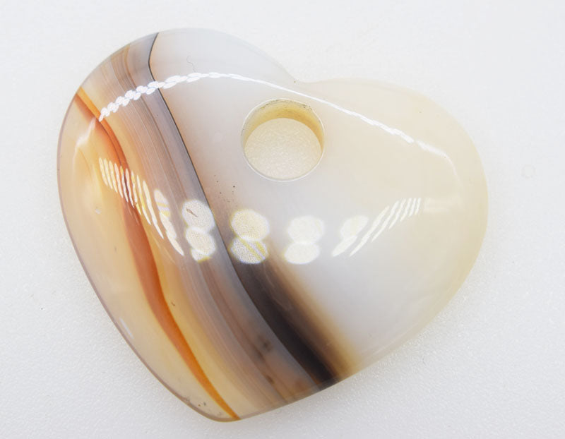 white brown veins heart agate 18inch pendant 45*35mml wholesale beads nature