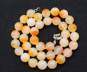 white yellow jade round 10mm necklace 17inch wholesale beads nature A woman 2018