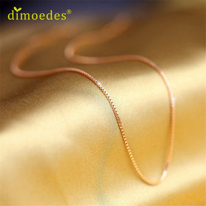 wholesale Fine Jewelry Rose Gold Collares Box Chain Necklace For Men & Women Feb9