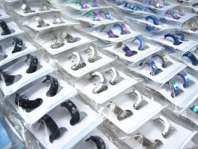 wholesale bulk lots 60 pairs individual mixed designs men's women's punk rock stainless steel jewelry stud earrings