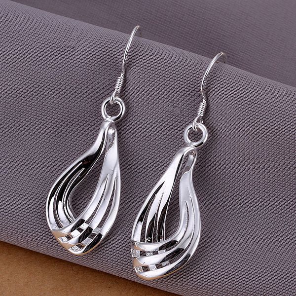 wholesale silver plated earrings,925 fashion Silver jewelry 3line drop Earrings for women SE230