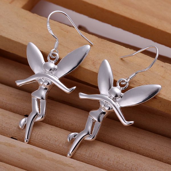 wholesale silver plated earrings,silver plated fashion jewelry Tinker Bell drop Earrings for women