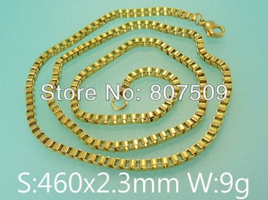 wholesale stainless steel jewelry fashion box chain necklace for woman NCCB013